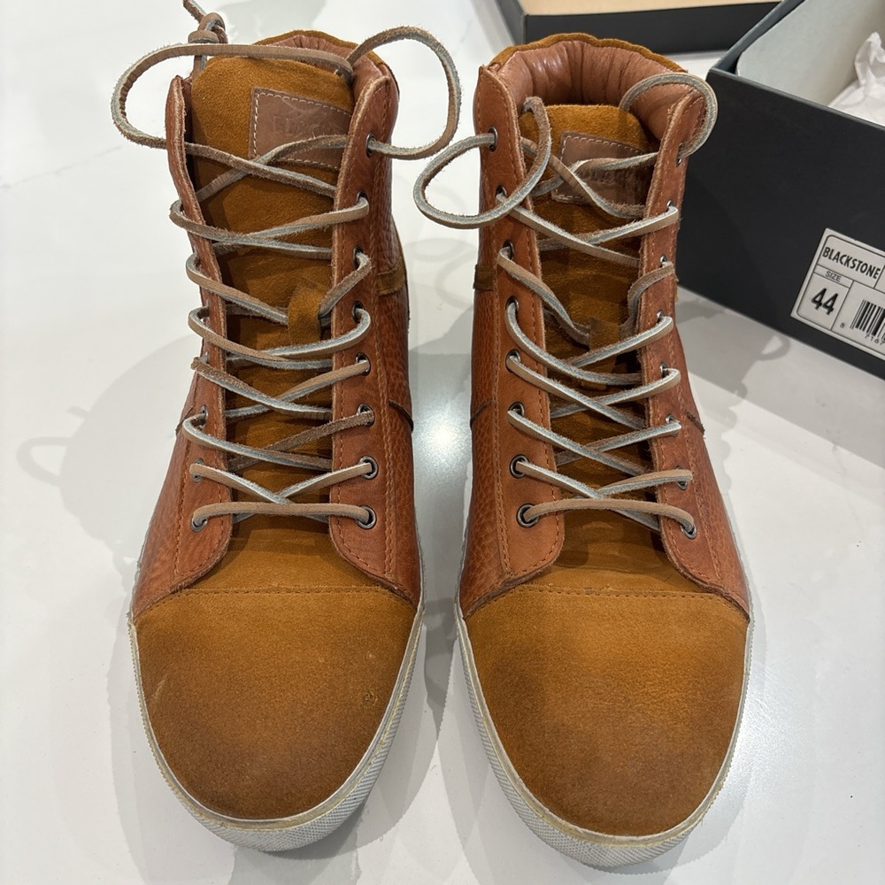 BLACKSTONE men’s leather ankle  boots NIB SIZE EU 44 US 10.5-11